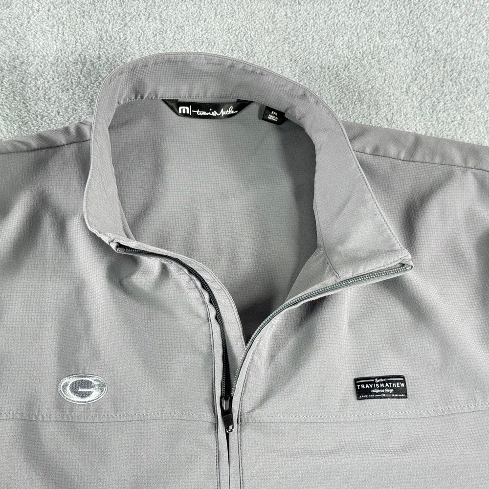 Green Bay Packers Travis Mathew Mens L Gray Golf 1/4 Zip Quarter Zip